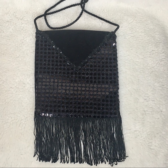 Sequin Evening Bag with Fringe - Picture 4 of 12